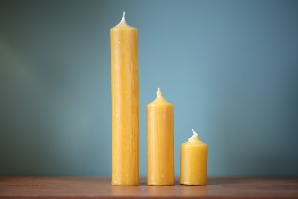Beeswax Pillar Candle - 38 Diameter 50% beeswax