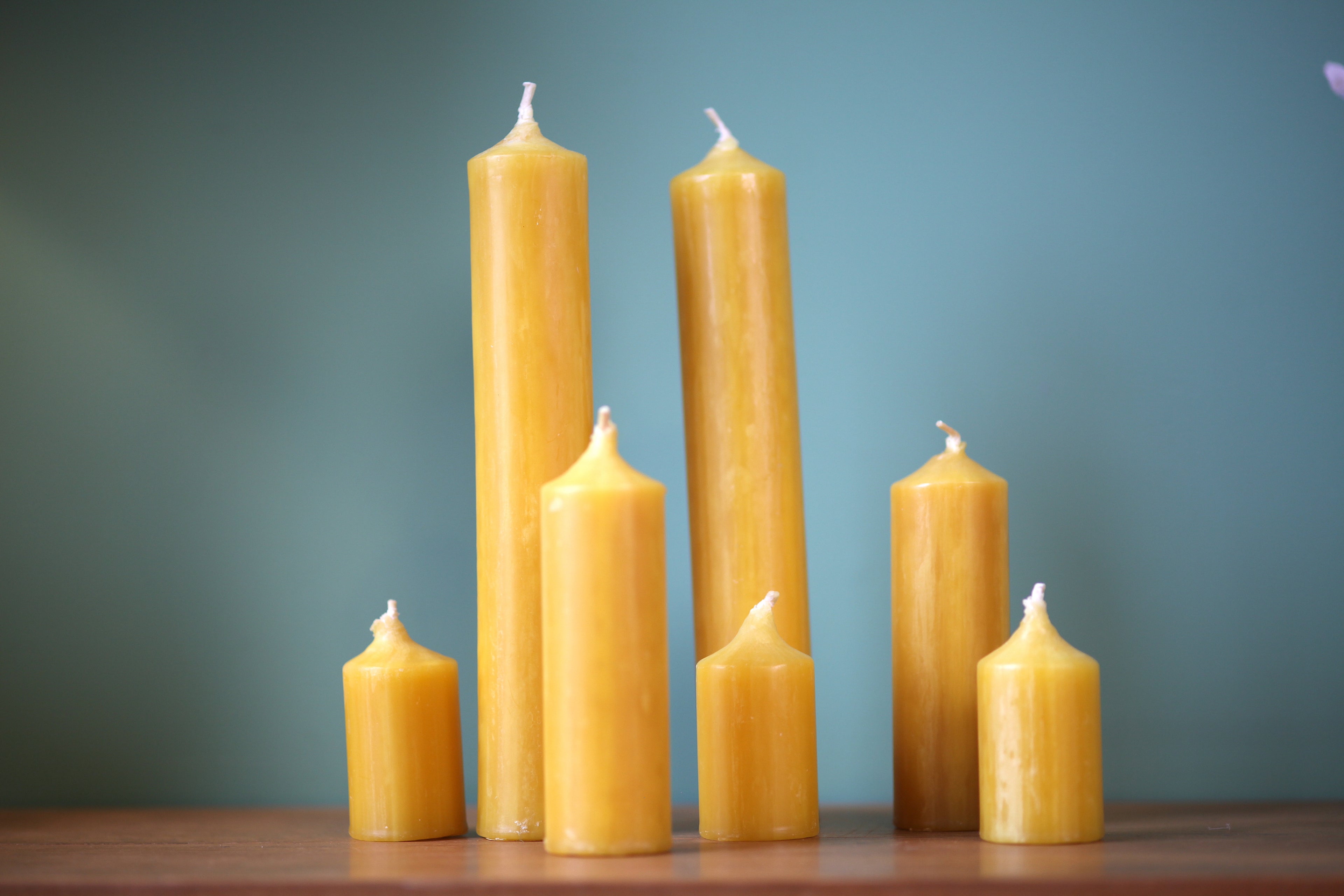 Beeswax Pillar Candle - 38 Diameter 50% beeswax