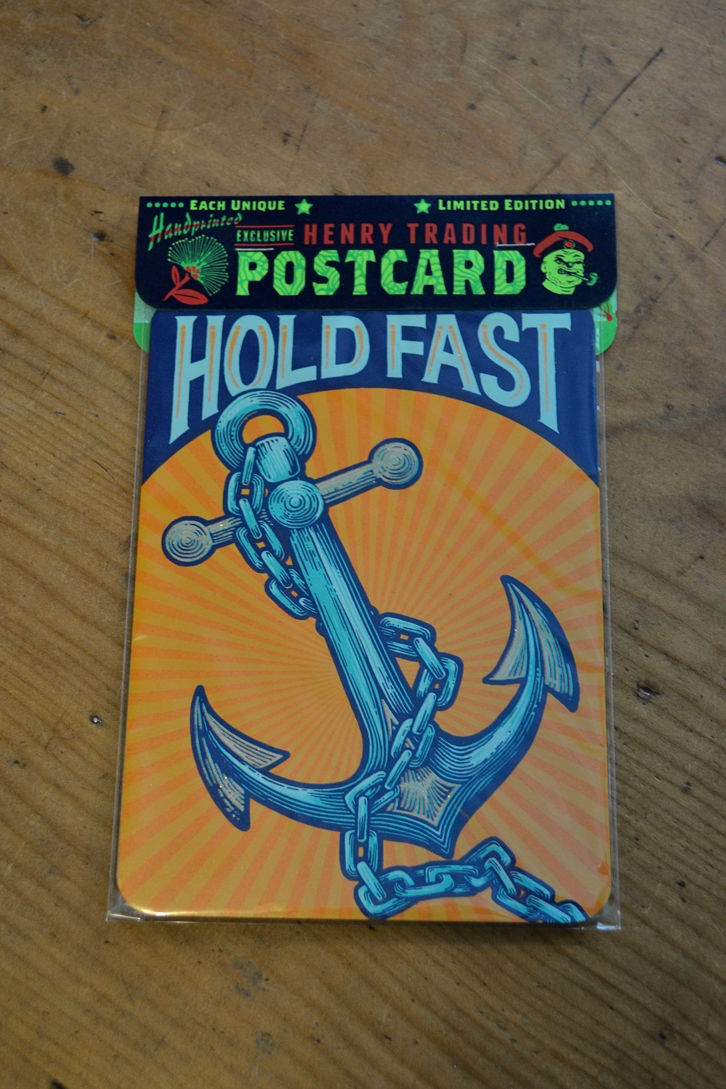 Henry Trading & Safran House Screen Print Post Card - Hold Fast Anchor