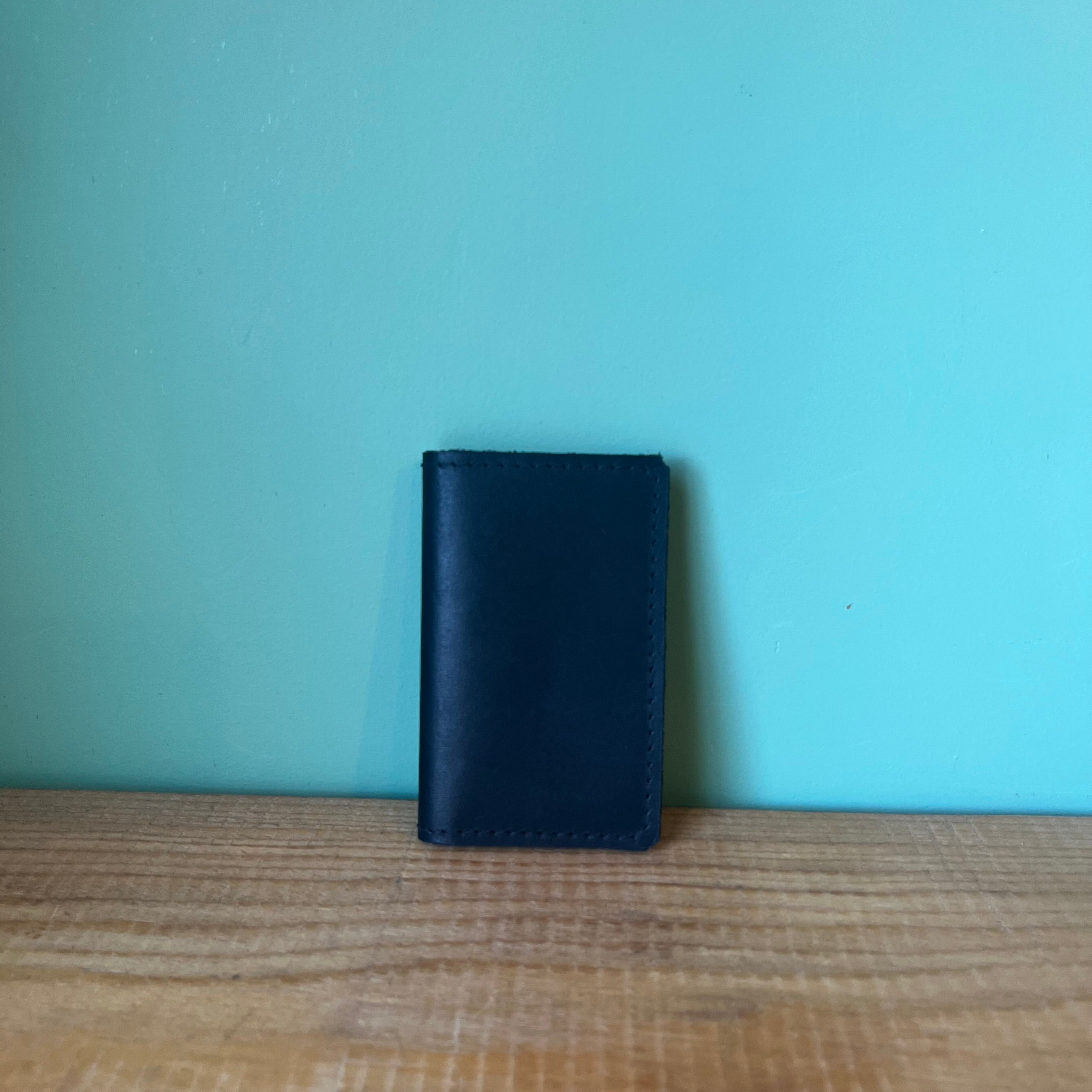 Malcolm - Black Leather Folded Wallet