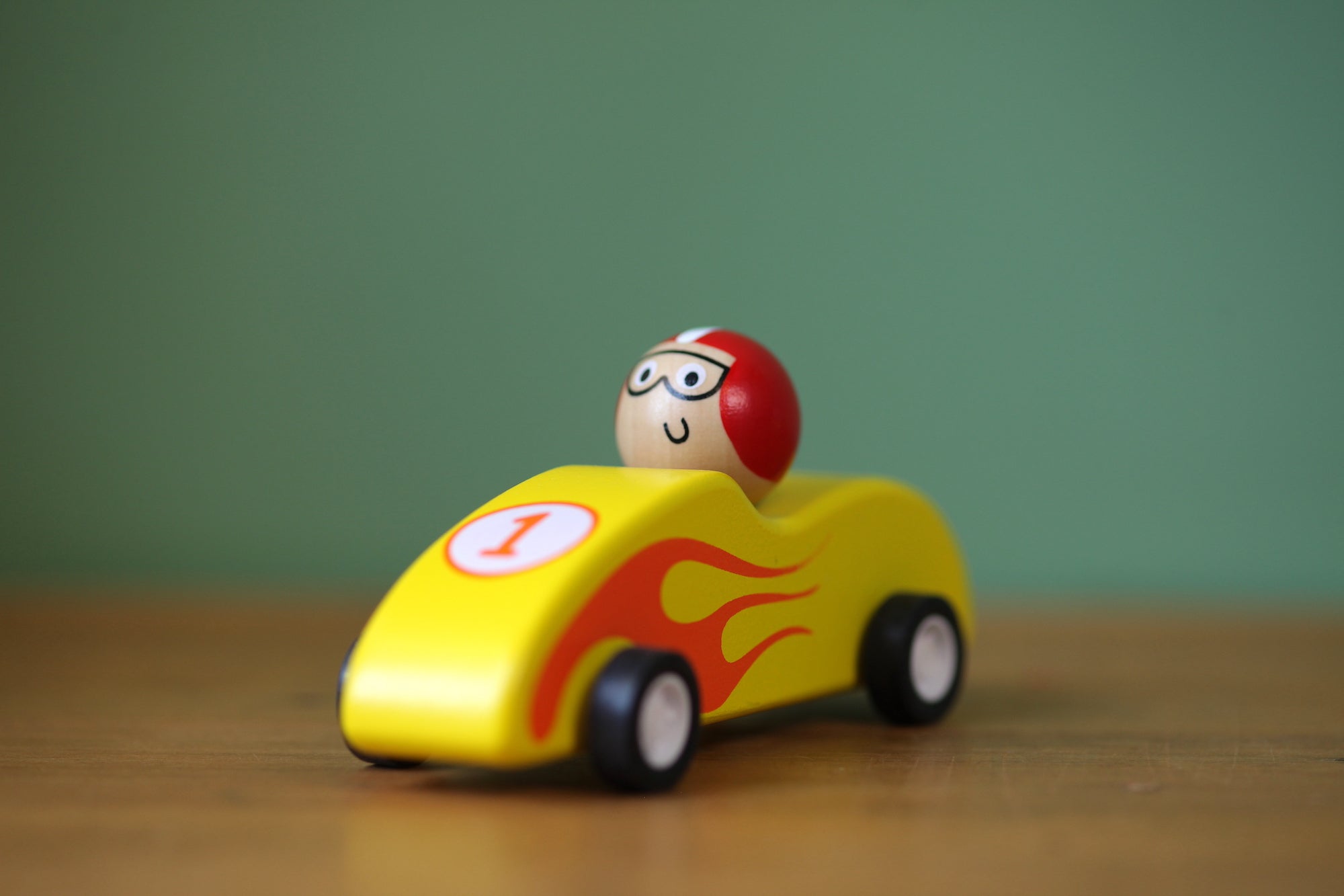 Wooden Pull Back Racing Car