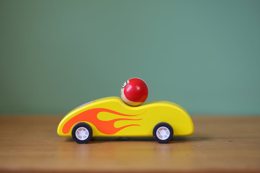 Wooden Pull Back Racing Car