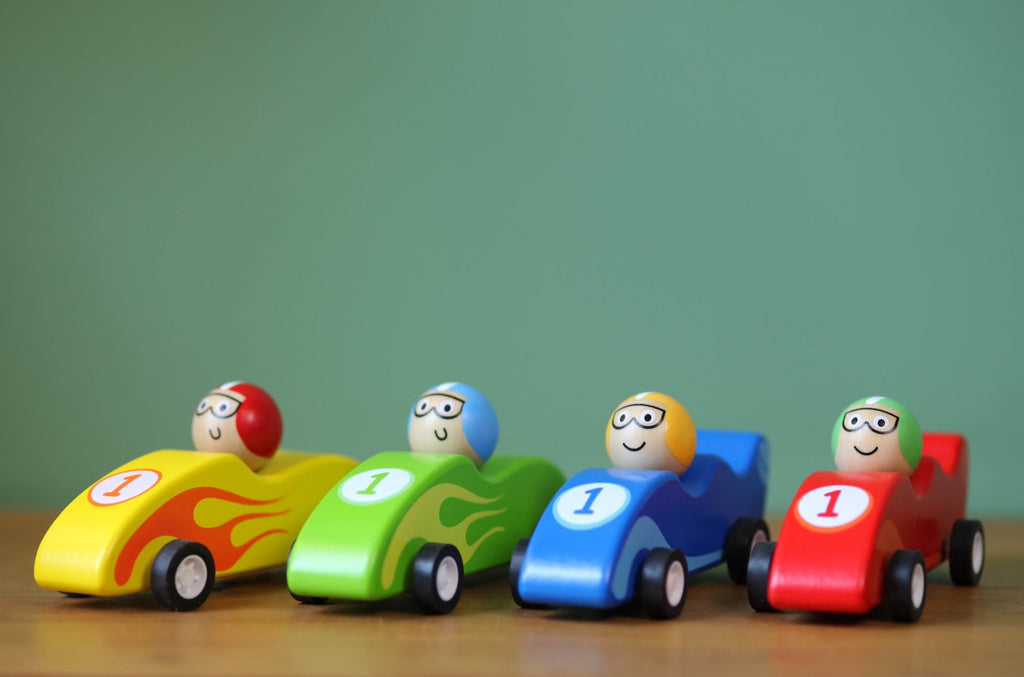 Wooden Pull Back Racing Car