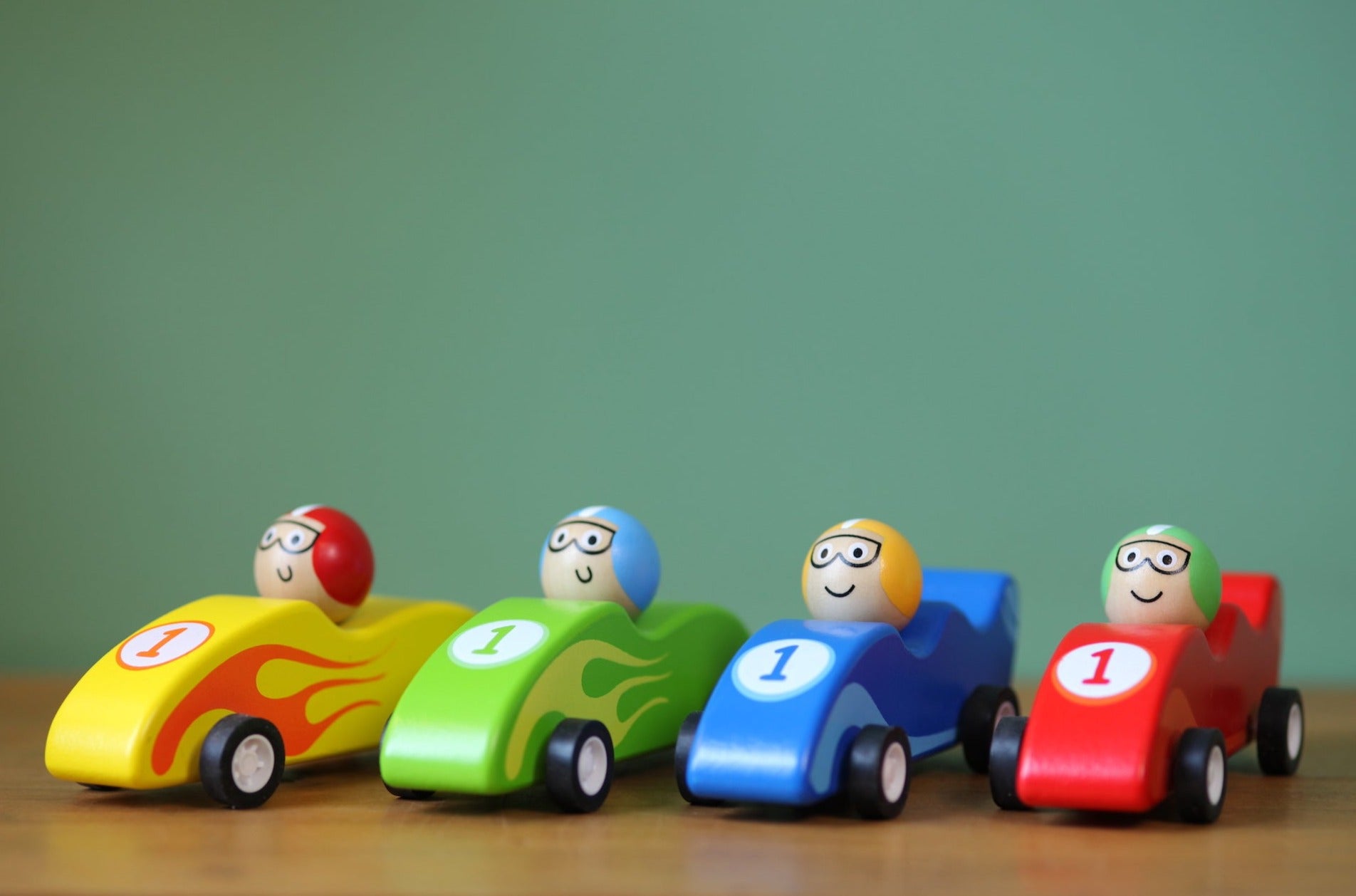 Wooden Pull Back Racing Car