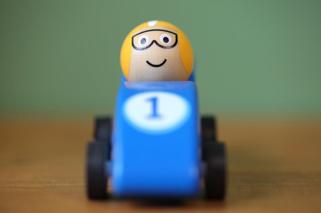 Wooden Pull Back Racing Car