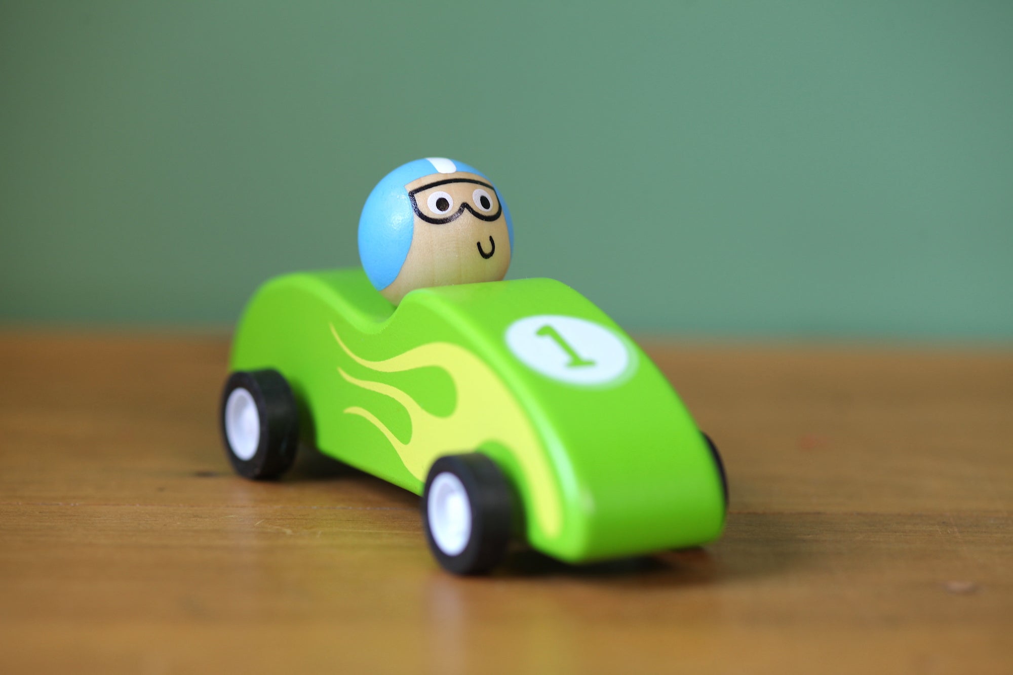 Wooden Pull Back Racing Car