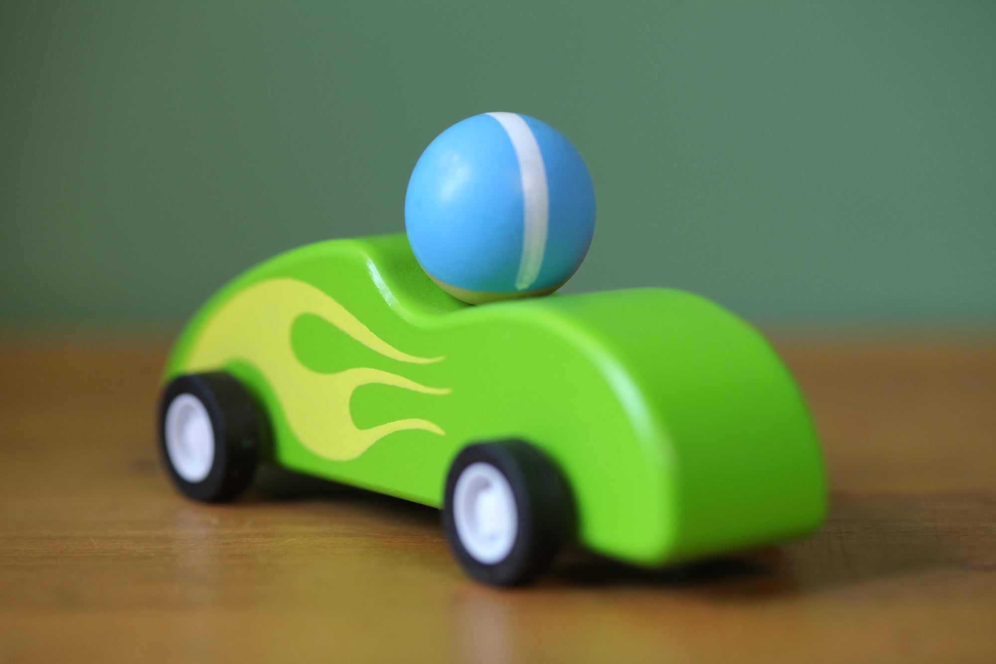 Wooden Pull Back Racing Car