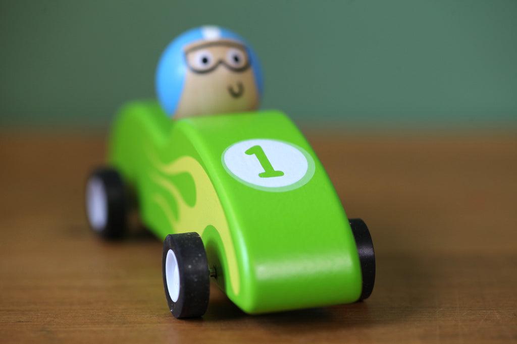 Wooden Pull Back Racing Car