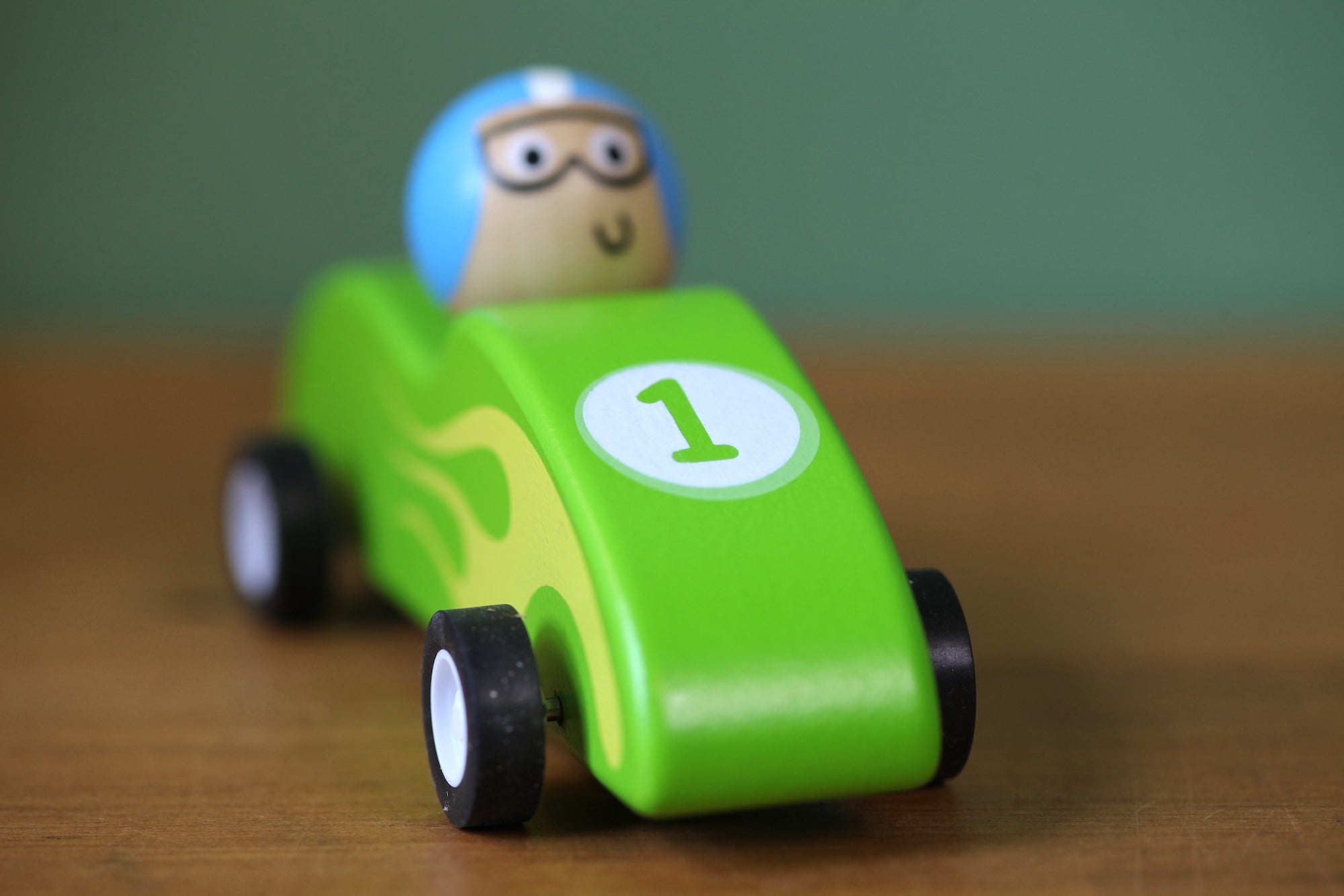 Wooden Pull Back Racing Car