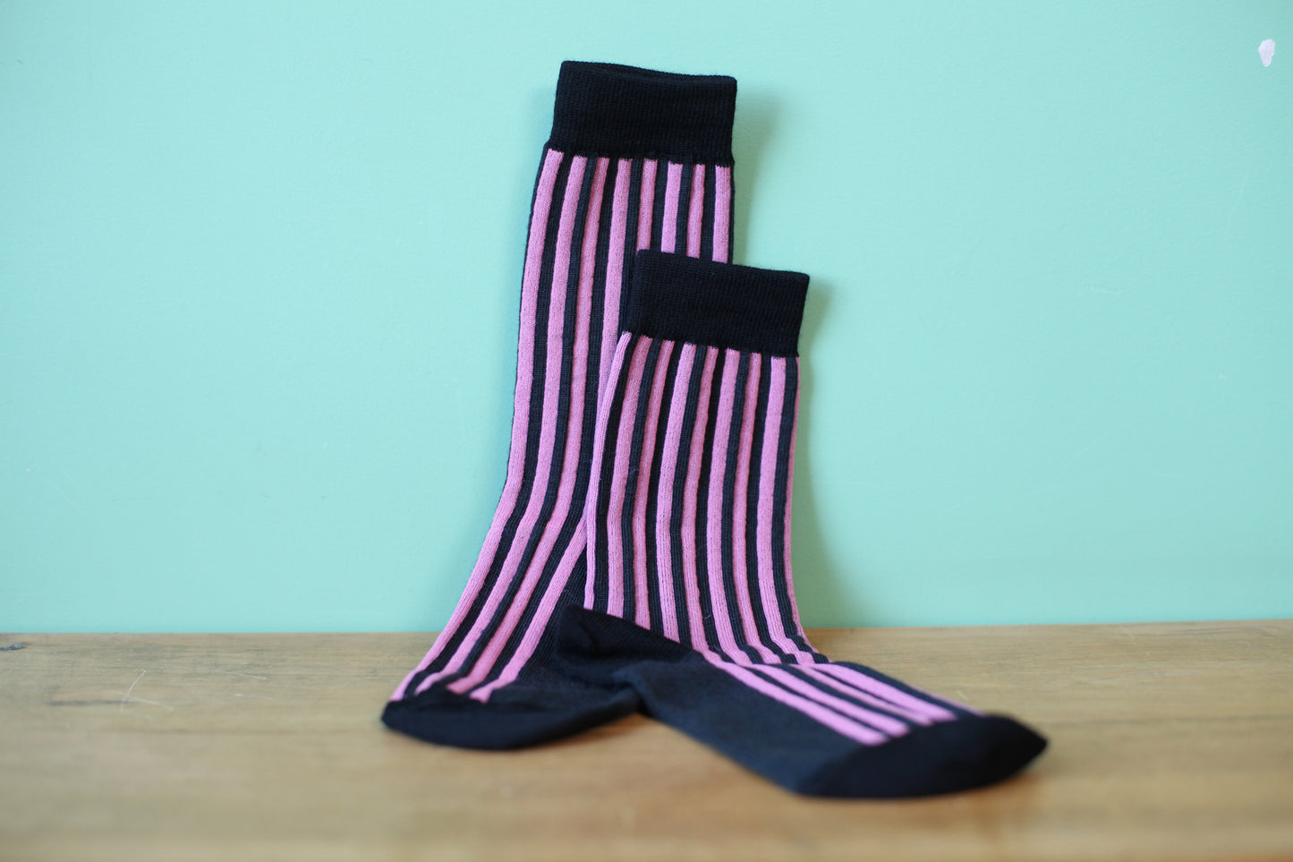 Pink Stripe Socks by Turumeke Harrington