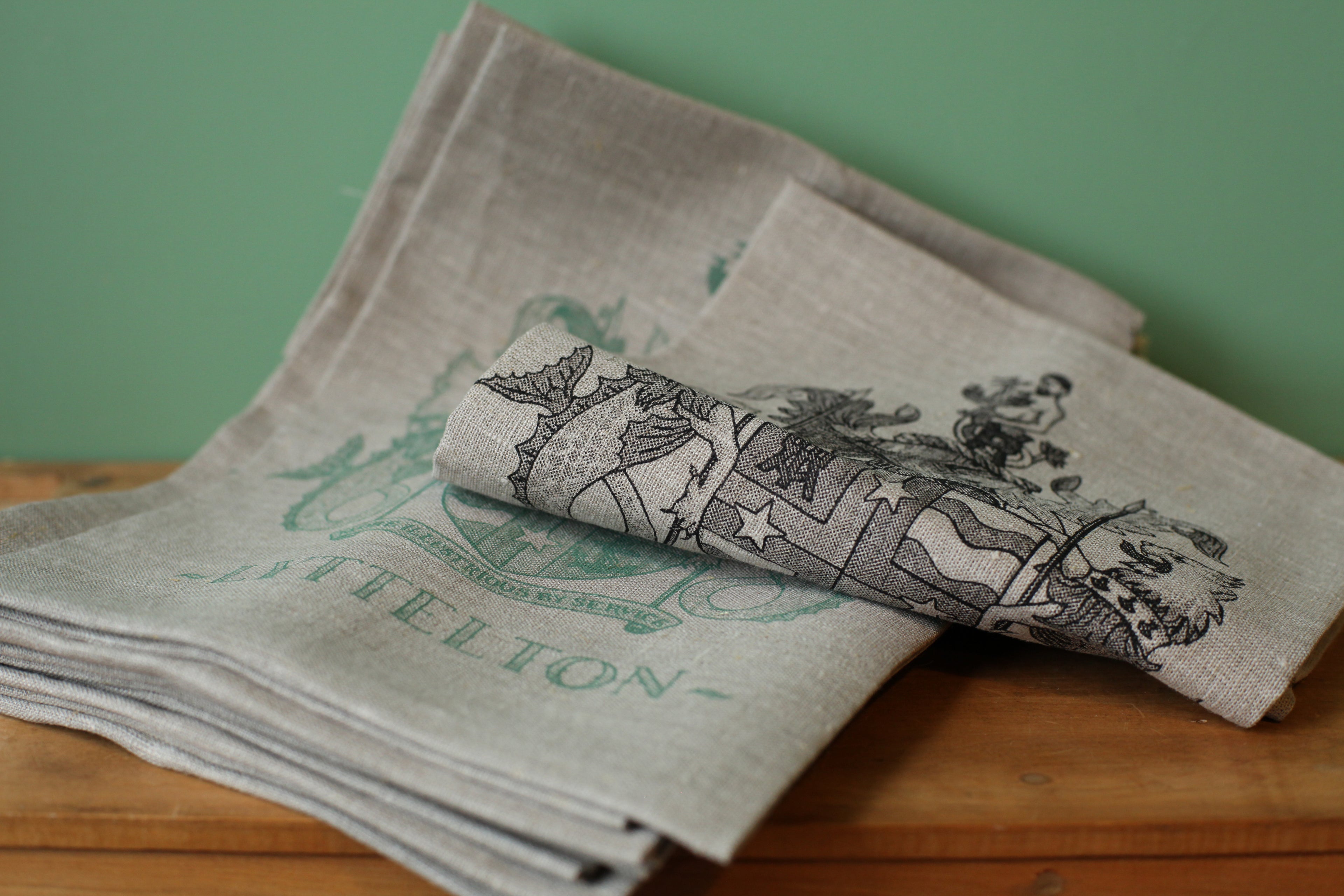 Crown & Feathers Lyttelton Crest Linen Tea Towel